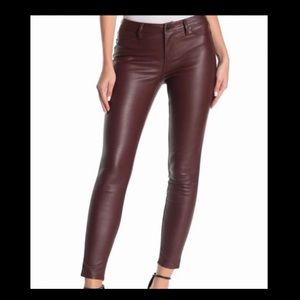 Blank NYC faux leather burgundy pants. Never worn